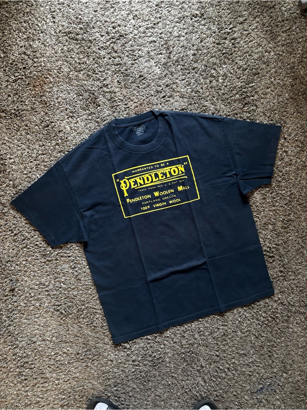 Pendleton Black T-Shirt with Yellow Box Logo